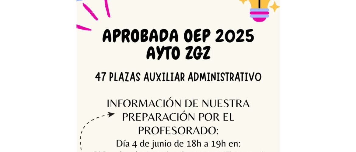 auxiliar administrativo ayuntamiento de zaragoza 2025